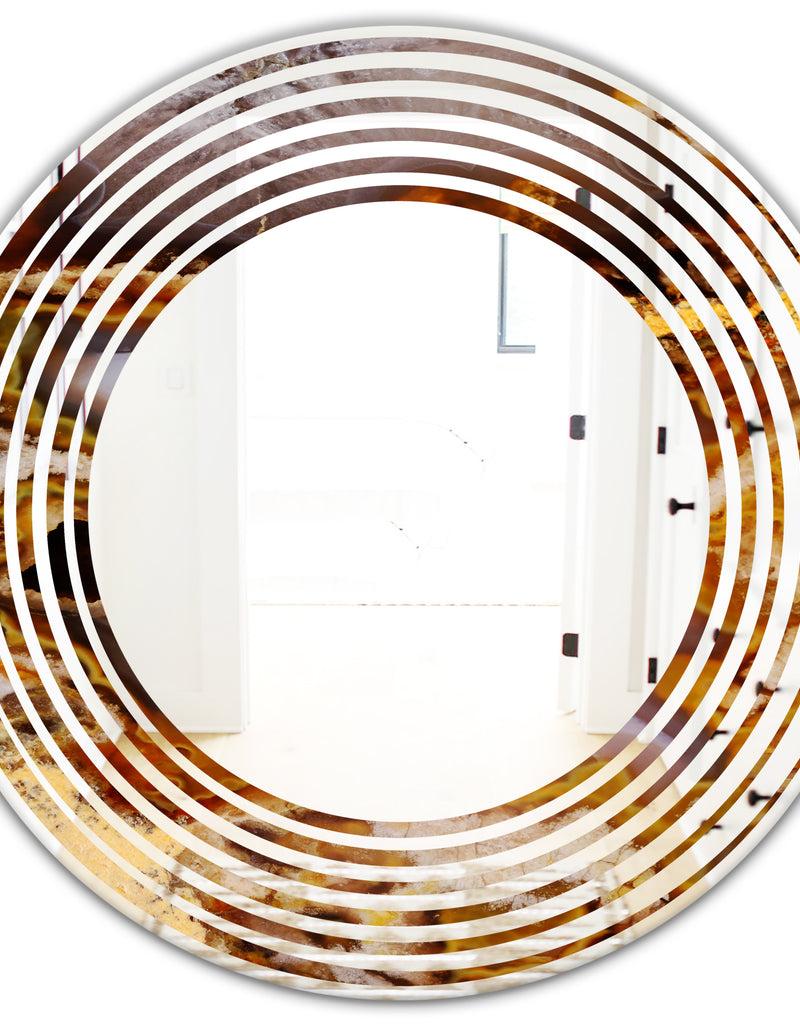 DesignQ Sand Close Up - Modern Round Or Oval Wall Mirror - Wave