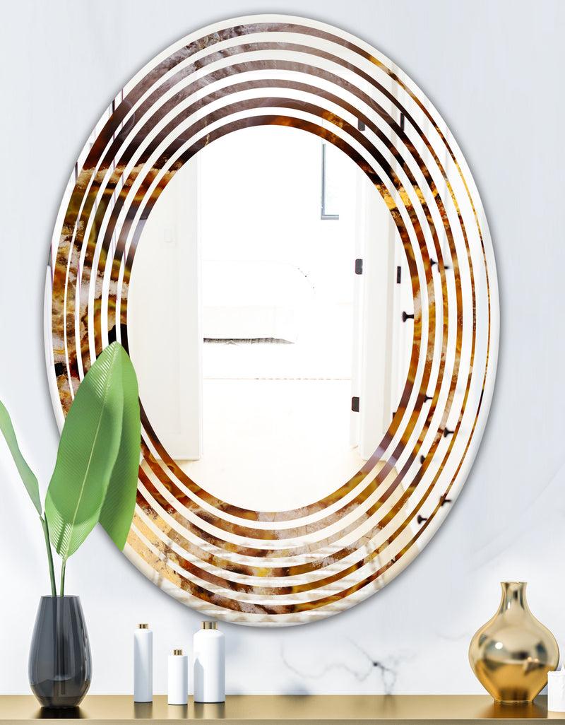 DesignQ Sand Close Up - Modern Round Or Oval Wall Mirror - Wave