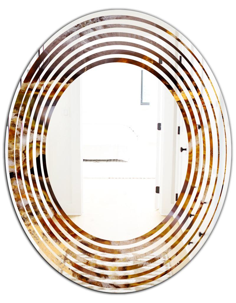 DesignQ Sand Close Up - Modern Round Or Oval Wall Mirror - Wave