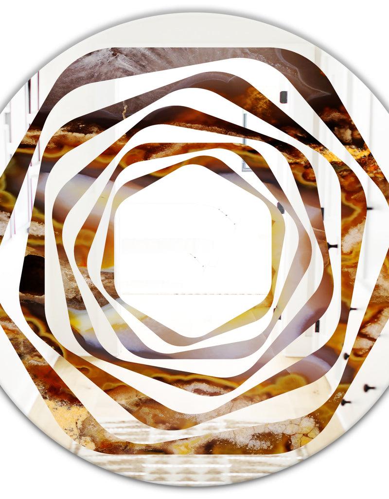 DesignQ Sand Close Up - Modern Round Or Oval Wall Mirror - Whirl