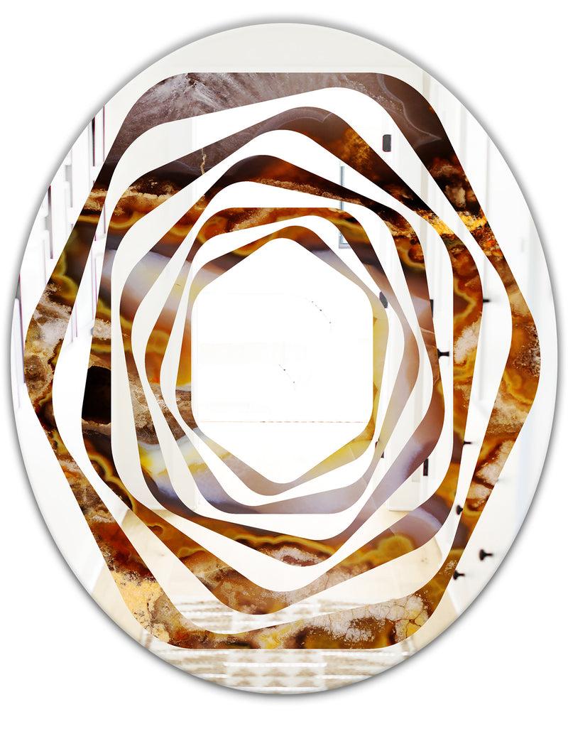 DesignQ Sand Close Up - Modern Round Or Oval Wall Mirror - Whirl