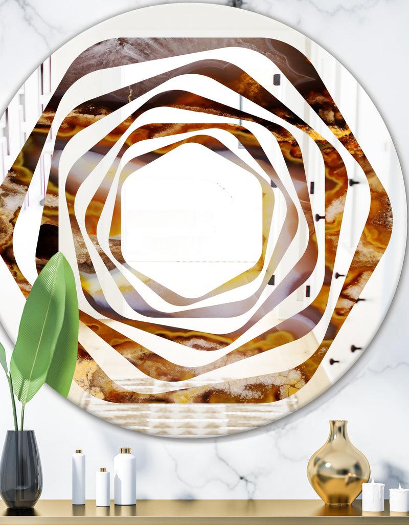 DesignQ Sand Close Up - Modern Round or Oval Wall Mirror - Whirl