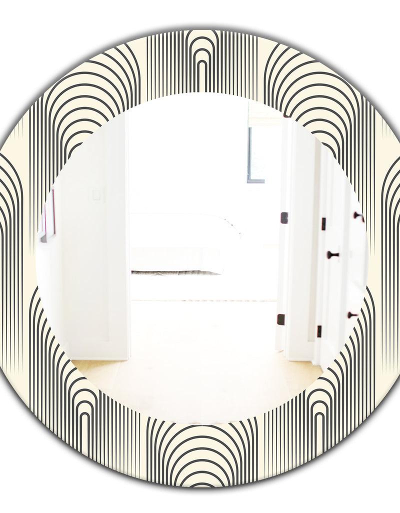 DesignQ Scandinavian 27 - Mid-Century Mirror - Oval Or Round Wall Mirror