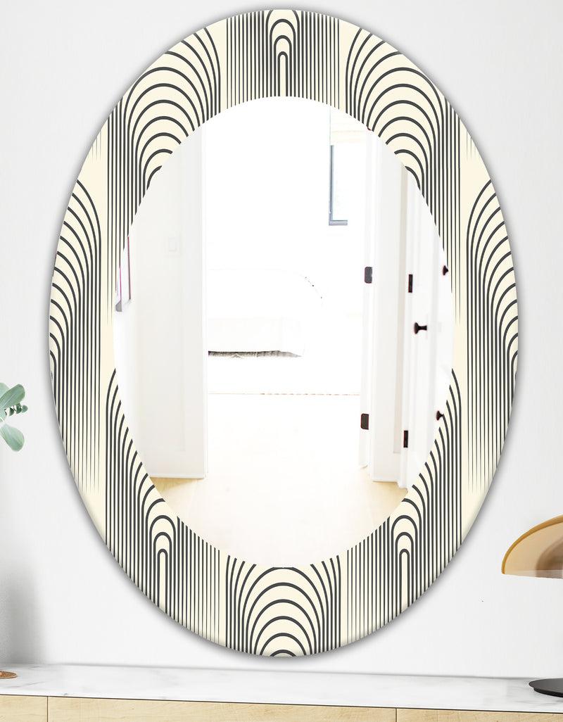 DesignQ Scandinavian 27 - Mid-Century Mirror - Oval Or Round Wall Mirror
