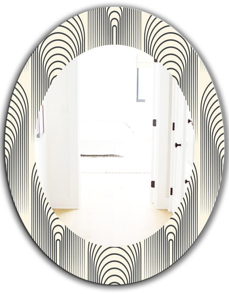 DesignQ Scandinavian 27 - Mid-Century Mirror - Oval Or Round Wall Mirror