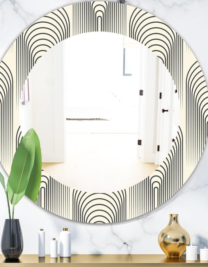 DesignQ Scandinavian 27 - Mid-Century Mirror - Oval or Round Wall Mirror