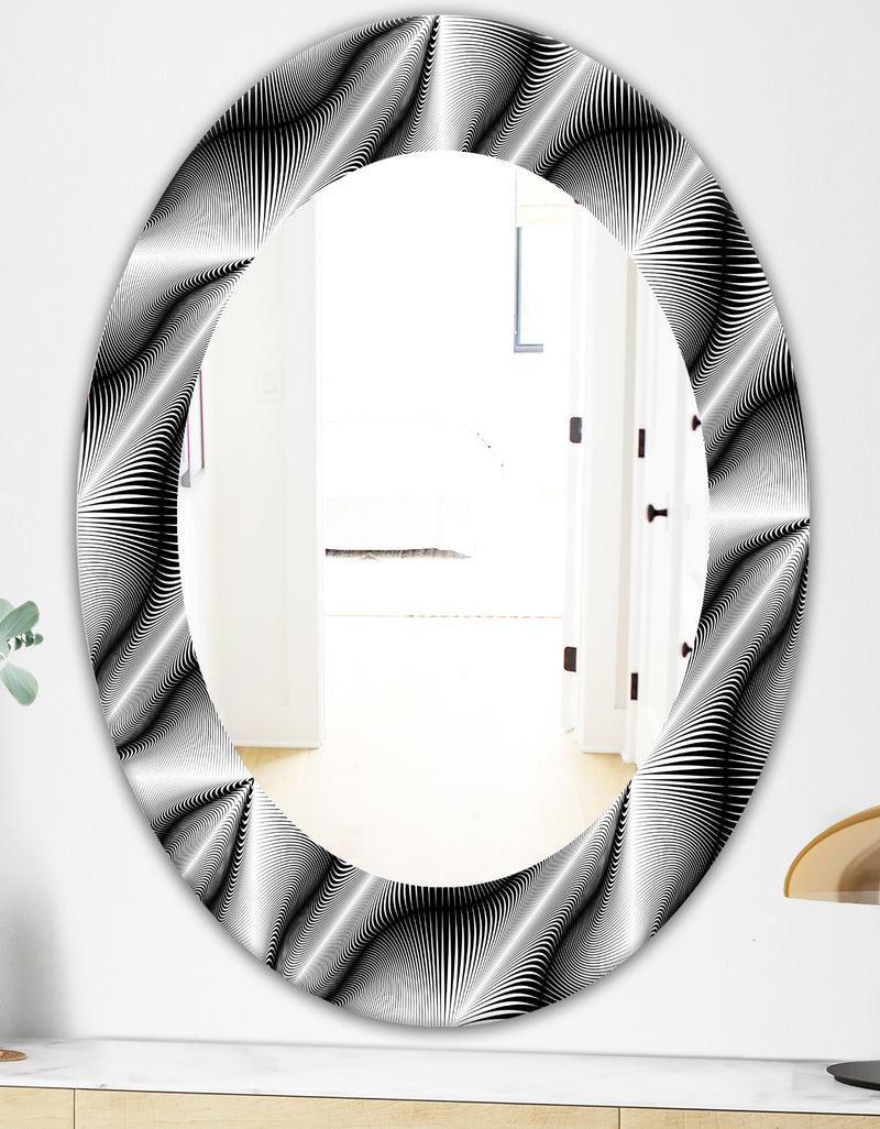 DesignQ Scandinavian 28 - Mid-Century Mirror - Oval Or Round Wall Mirror