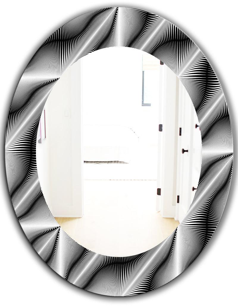 DesignQ Scandinavian 28 - Mid-Century Mirror - Oval Or Round Wall Mirror