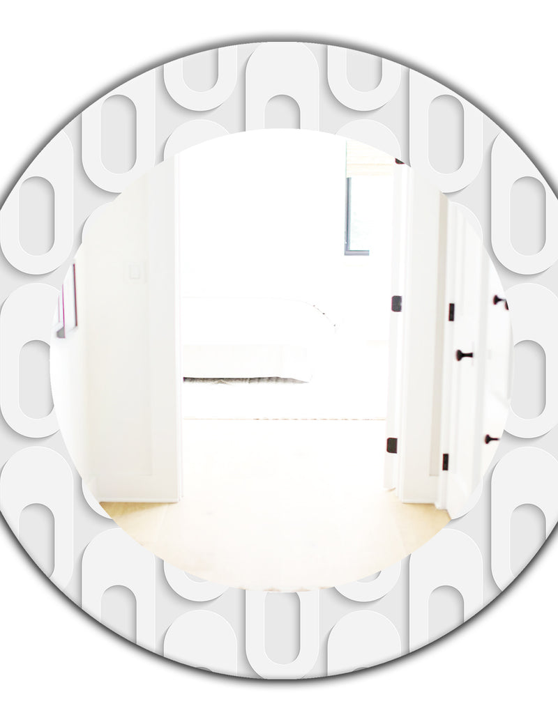 DesignQ Scandinavian 3 - Mid-Century Mirror - Oval Or Round Wall Mirror