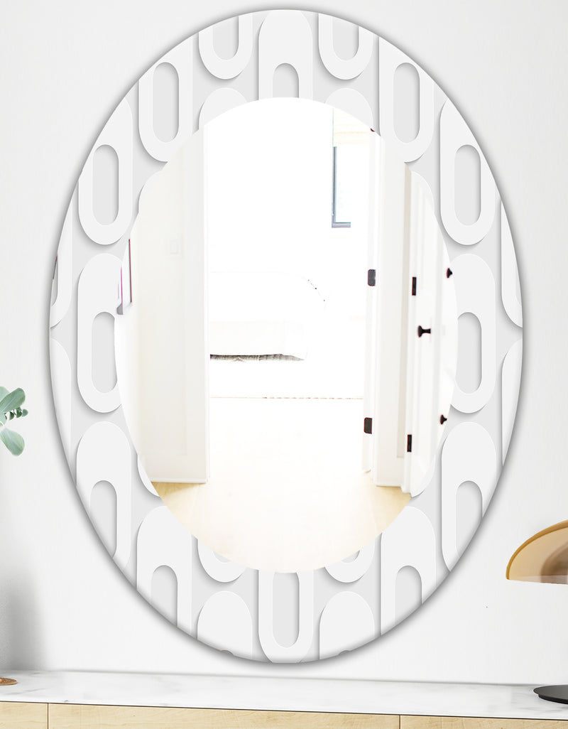 DesignQ Scandinavian 3 - Mid-Century Mirror - Oval Or Round Wall Mirror