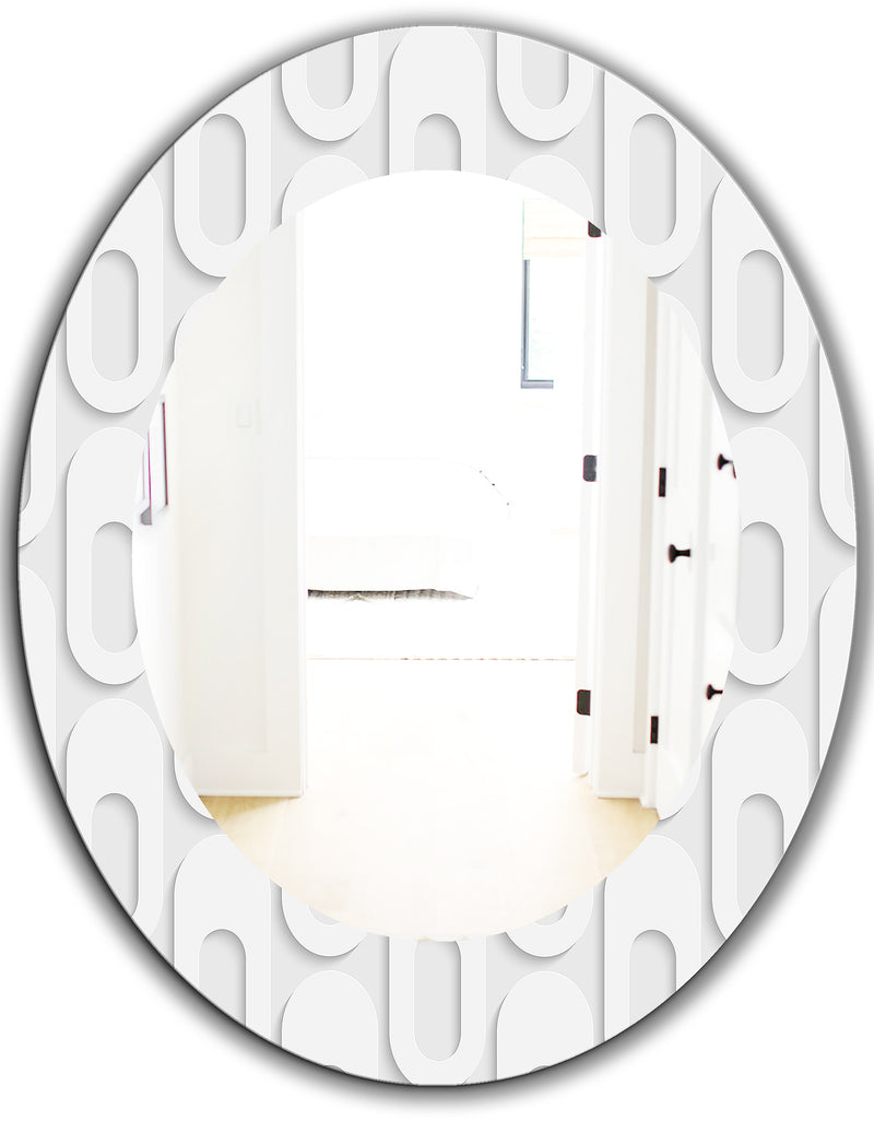 DesignQ Scandinavian 3 - Mid-Century Mirror - Oval Or Round Wall Mirror