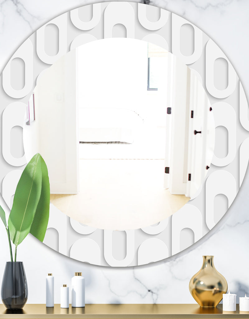 DesignQ Scandinavian 3 - Mid-Century Mirror - Oval or Round Wall Mirror