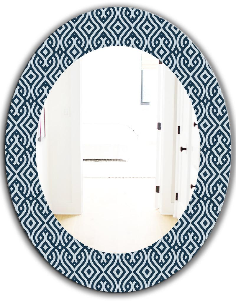 DesignQ Scandinavian 4 - Mid-Century Mirror - Oval Or Round Wall Mirror