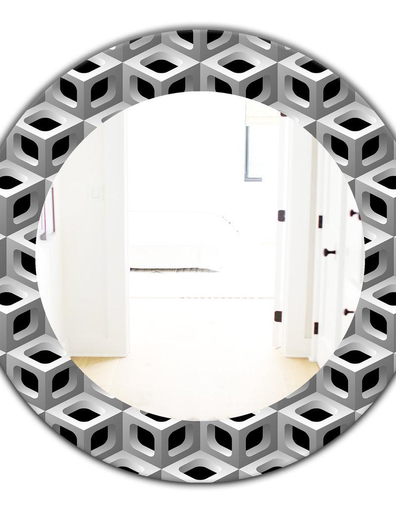 DesignQ Scandinavian 6 - Mid-Century Mirror - Oval Or Round Wall Mirror