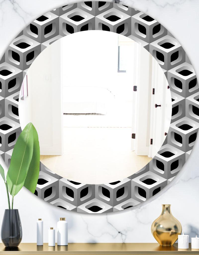 DesignQ Scandinavian 6 - Mid-Century Mirror - Oval or Round Wall Mirror
