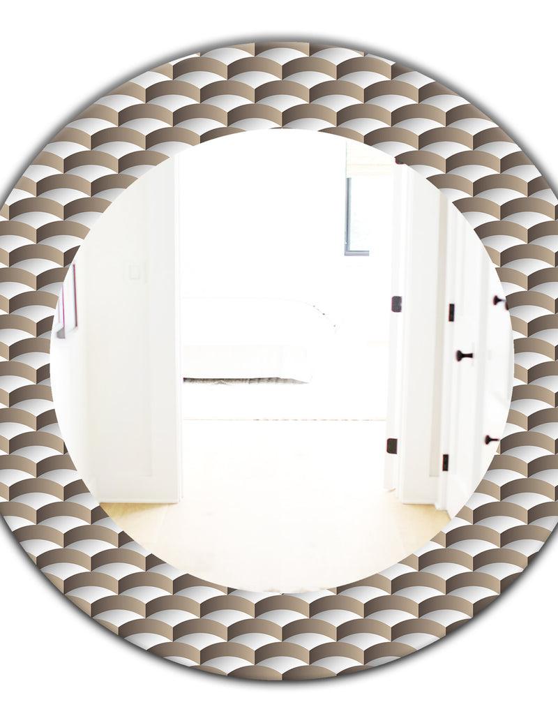 DesignQ Scandinavian 7 - Mid-Century Mirror - Oval Or Round Wall Mirror