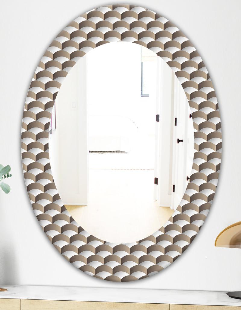 DesignQ Scandinavian 7 - Mid-Century Mirror - Oval Or Round Wall Mirror