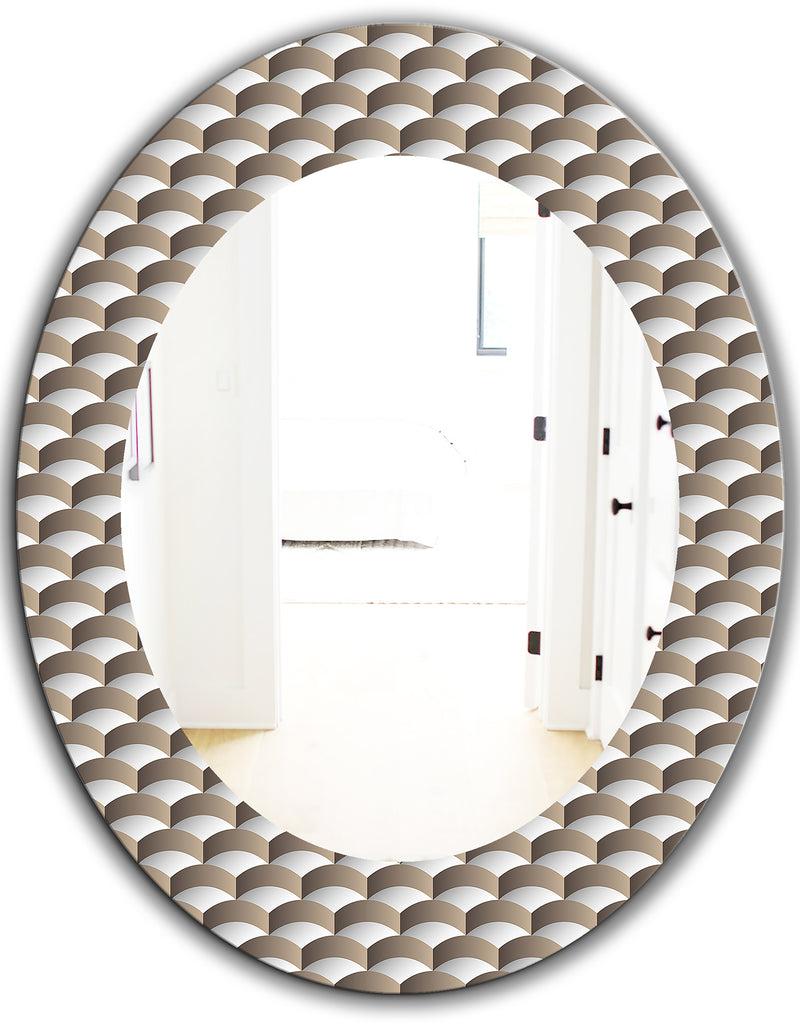 DesignQ Scandinavian 7 - Mid-Century Mirror - Oval Or Round Wall Mirror