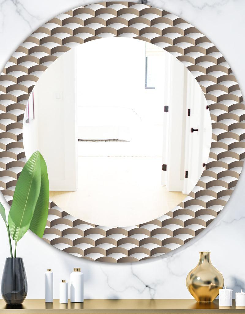 DesignQ Scandinavian 7 - Mid-Century Mirror - Oval or Round Wall Mirror