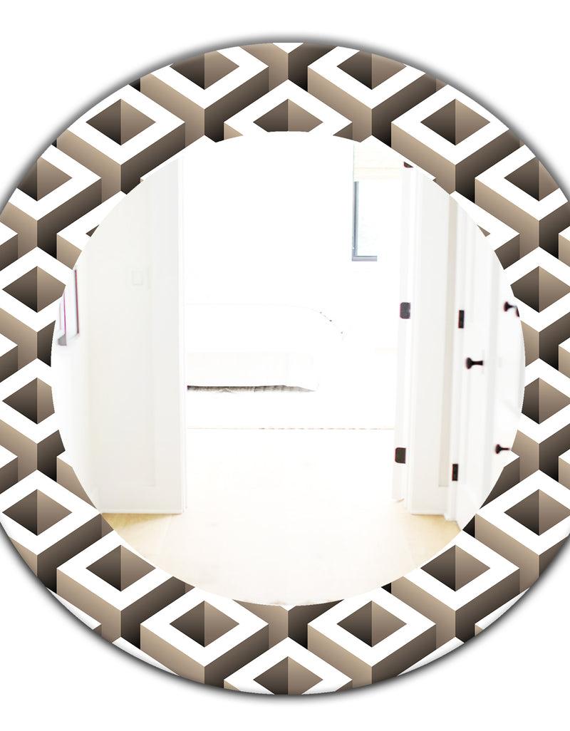 DesignQ Scandinavian 8 - Mid-Century Mirror - Oval Or Round Wall Mirror