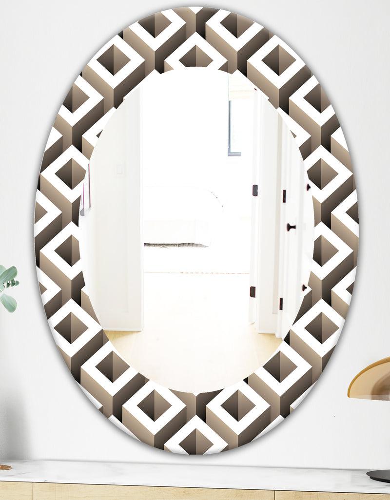 DesignQ Scandinavian 8 - Mid-Century Mirror - Oval Or Round Wall Mirror