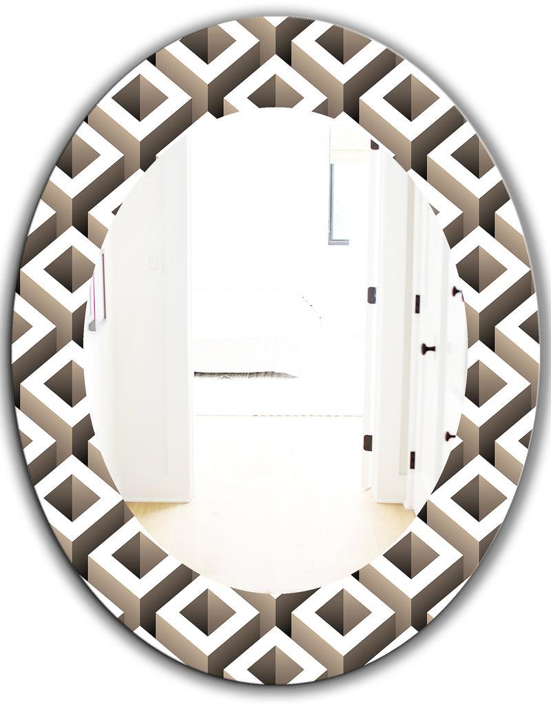 DesignQ Scandinavian 8 - Mid-Century Mirror - Oval Or Round Wall Mirror