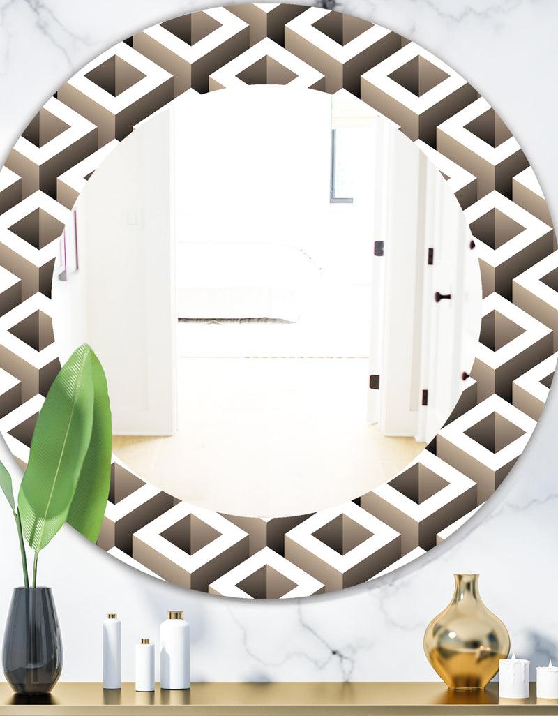 DesignQ Scandinavian 8 - Mid-Century Mirror - Oval or Round Wall Mirror