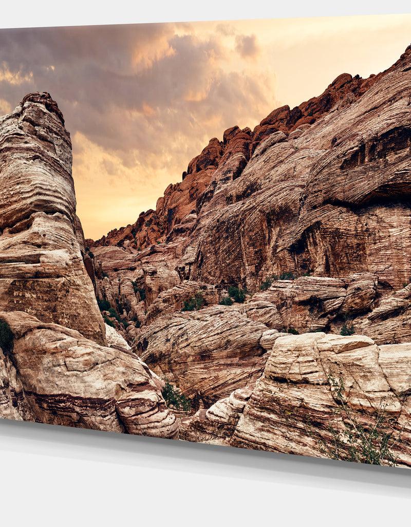 DesignQ Scenic Red Rock Canyon In Nevada - Extra Large Landscape Canvas Art Print
