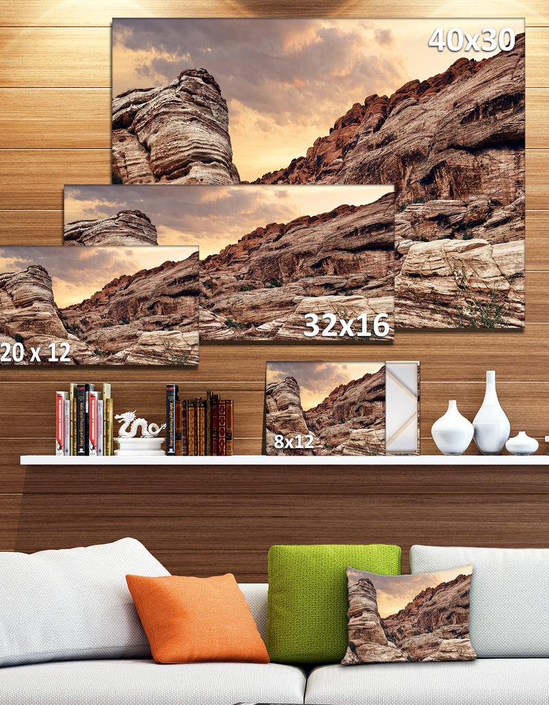 DesignQ Scenic Red Rock Canyon In Nevada - Extra Large Landscape Canvas Art Print