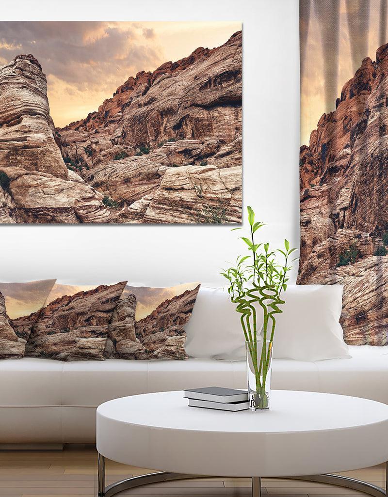 DesignQ Scenic Red Rock Canyon in Nevada - Extra Large Landscape Canvas Art Print