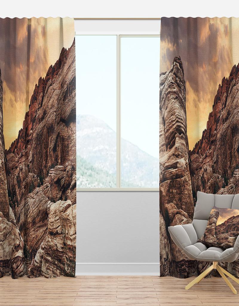 DesignQ Scenic Red Rock Canyon in Nevada - Landscape Curtain Panels