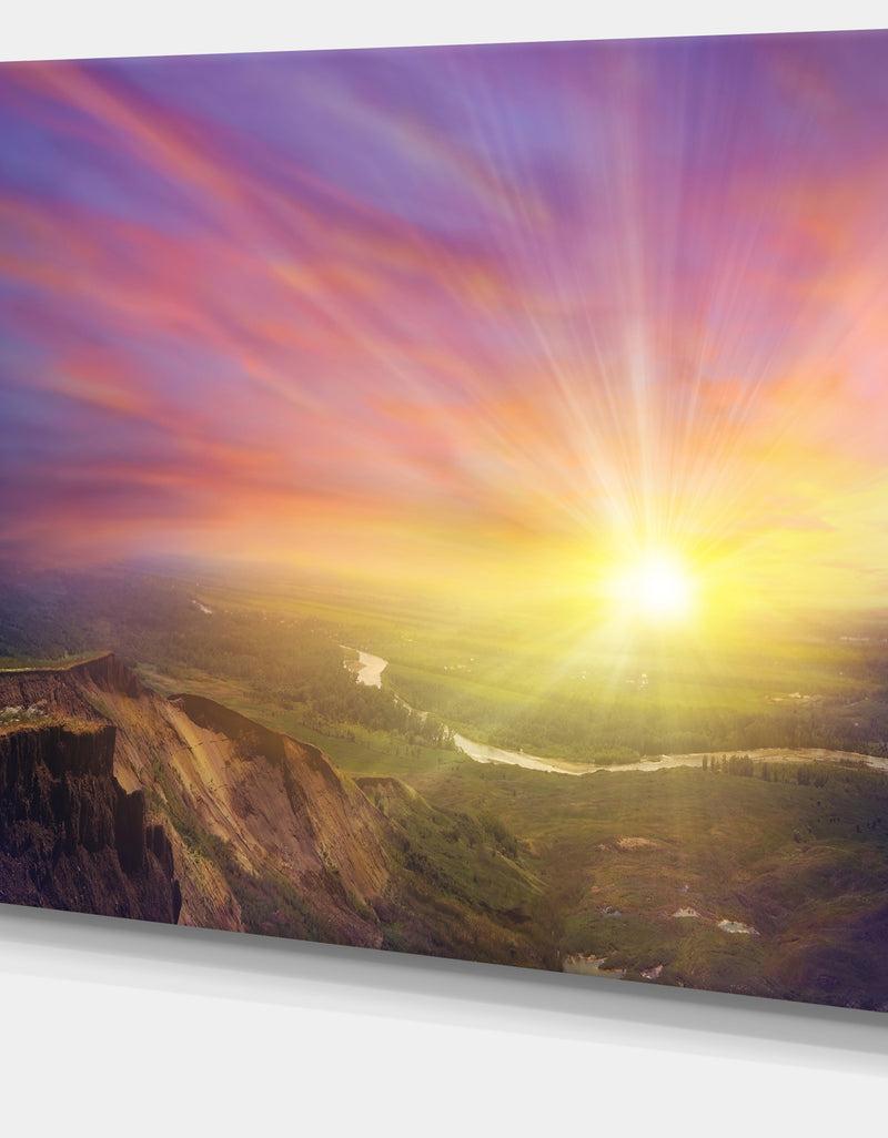 DesignQ Scintillating Sunset Photography Canvas Art Print