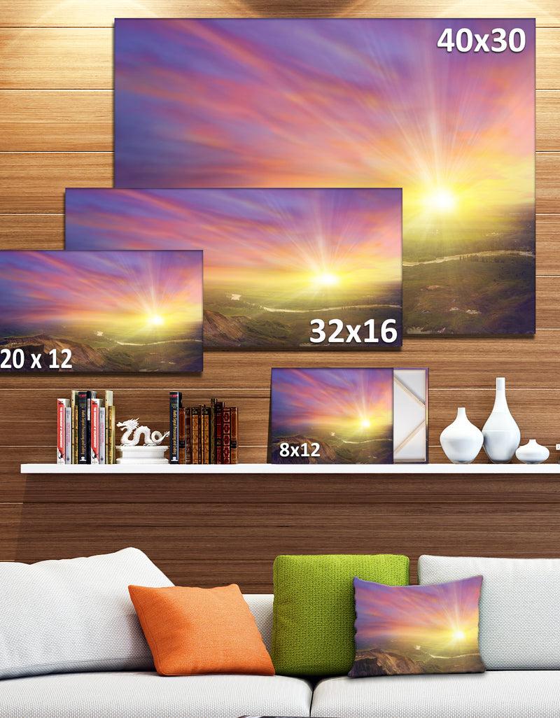 DesignQ Scintillating Sunset Photography Canvas Art Print