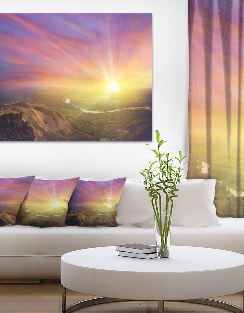 DesignQ Scintillating Sunset Photography Canvas Art Print