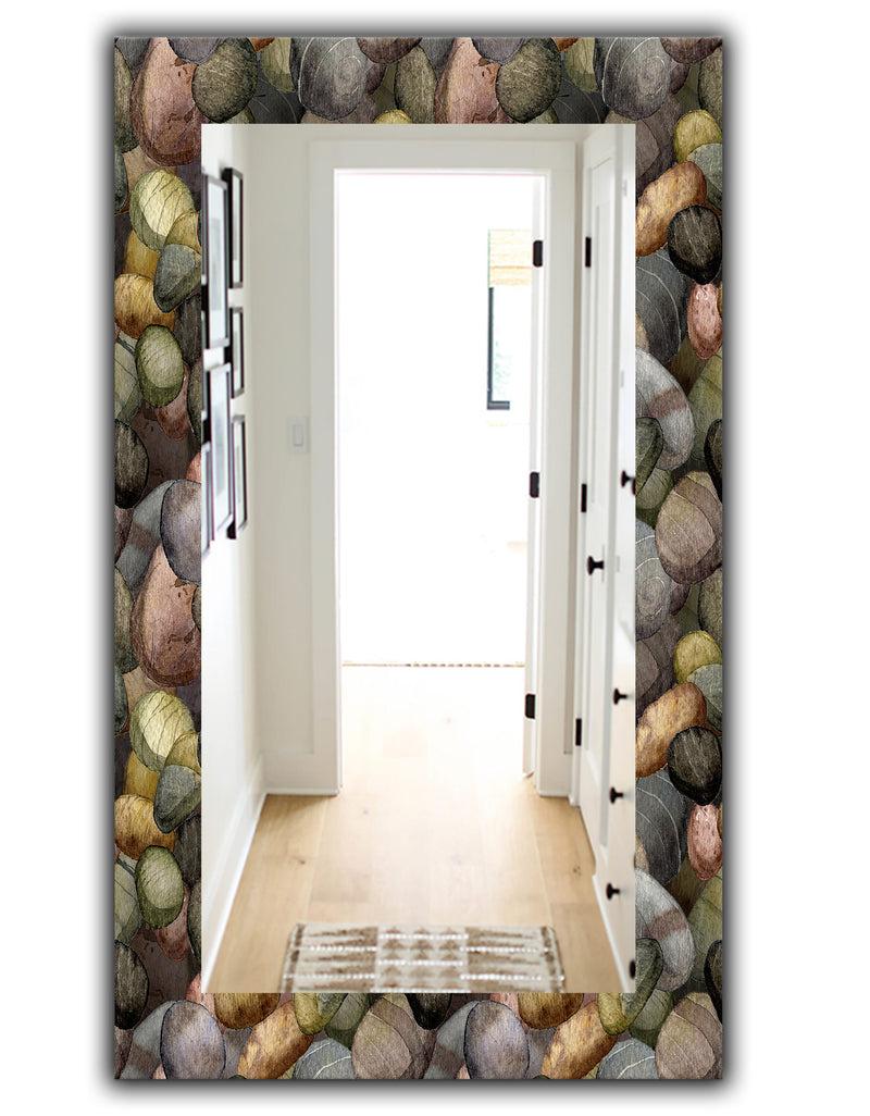 DesignQ Sea And Shore Stones - Traditional Mirror - Vanity Mirror