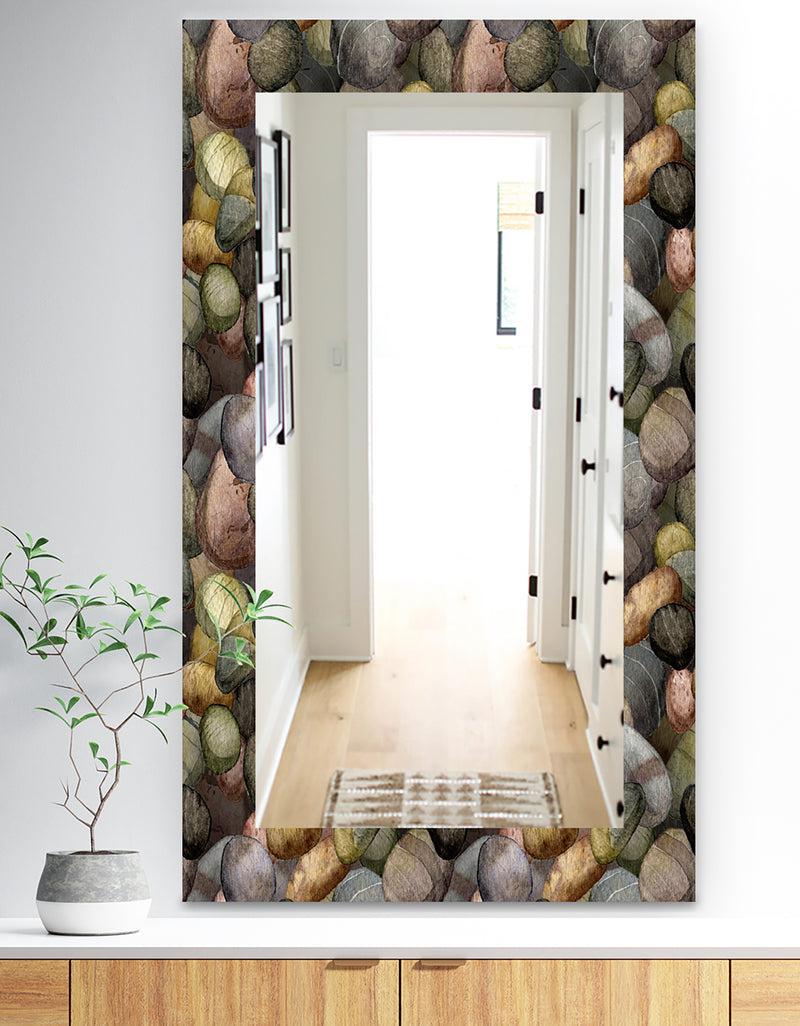 DesignQ Sea and Shore Stones - Traditional Mirror - Vanity Mirror