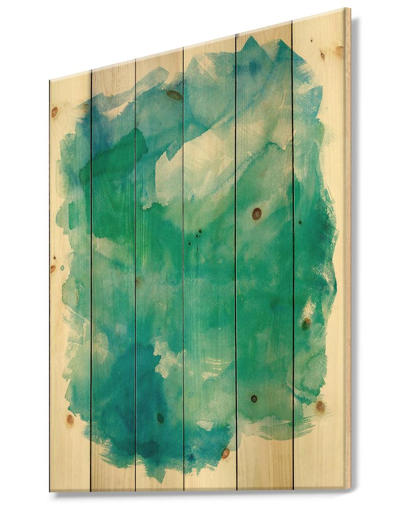 DesignQ Sea Glass - Traditional Print On Natural Pine Wood