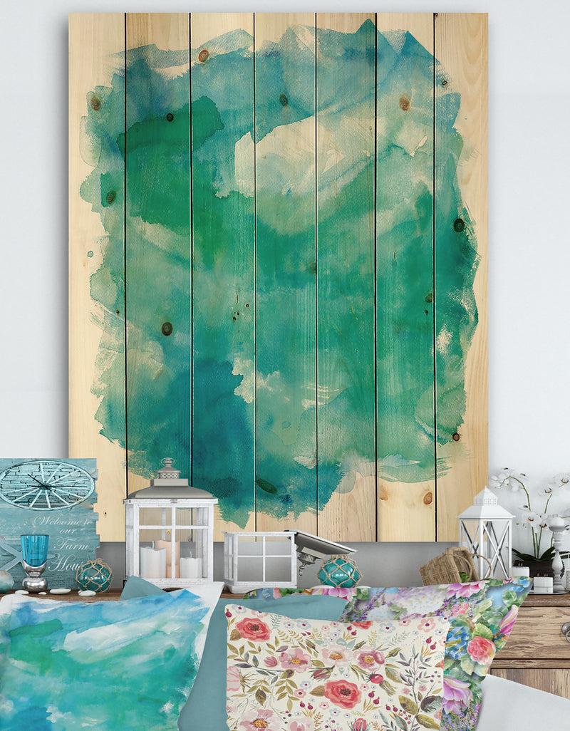 DesignQ Sea Glass - Traditional Print on Natural Pine Wood