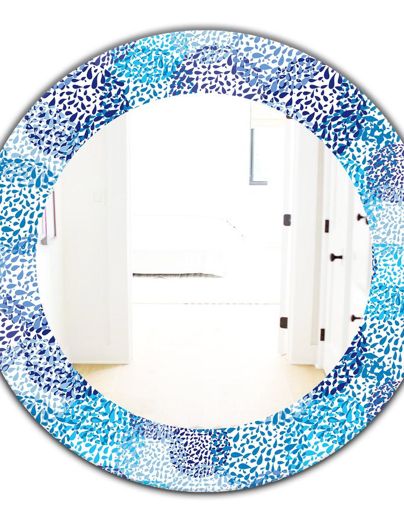 DesignQ Sea Motif Pattern - Traditional Mirror - Oval Or Round Wall Mirror