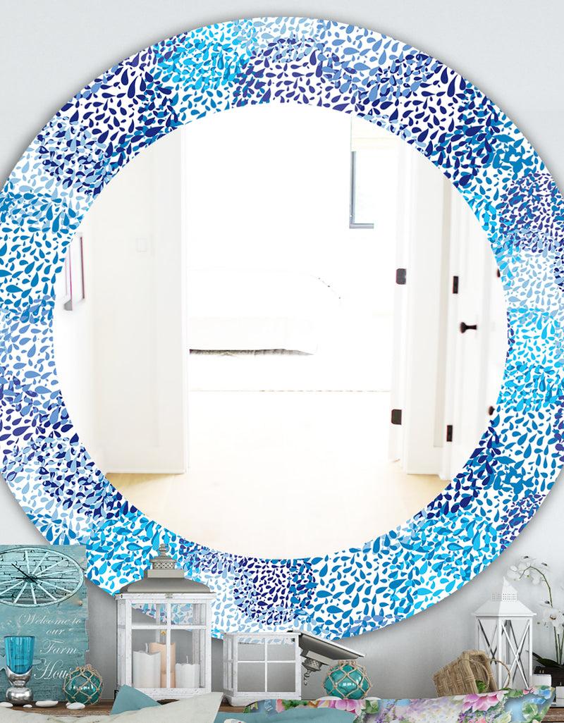 DesignQ Sea Motif Pattern - Traditional Mirror - Oval or Round Wall Mirror