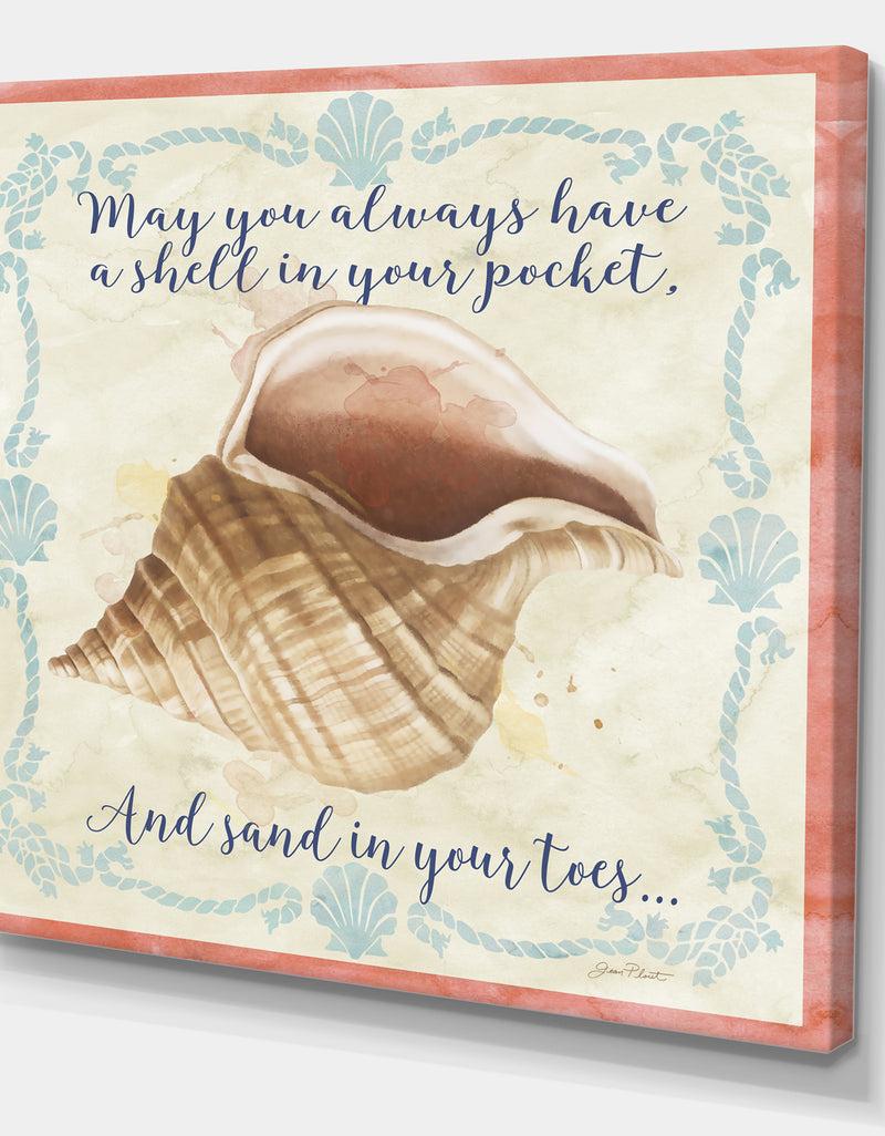DesignQ Sea Shells-B - Nautical & Coastal Gallery-wrapped Canvas