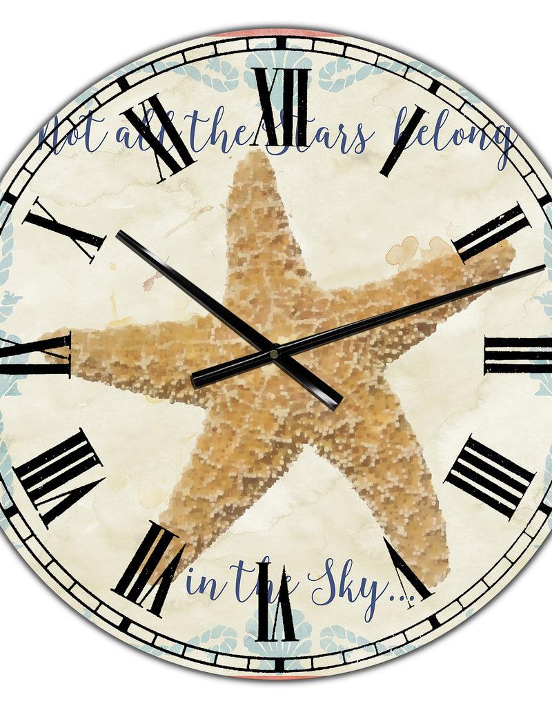 DesignQ Sea Shells-C - Large Nautical & Coastal Wall Clock