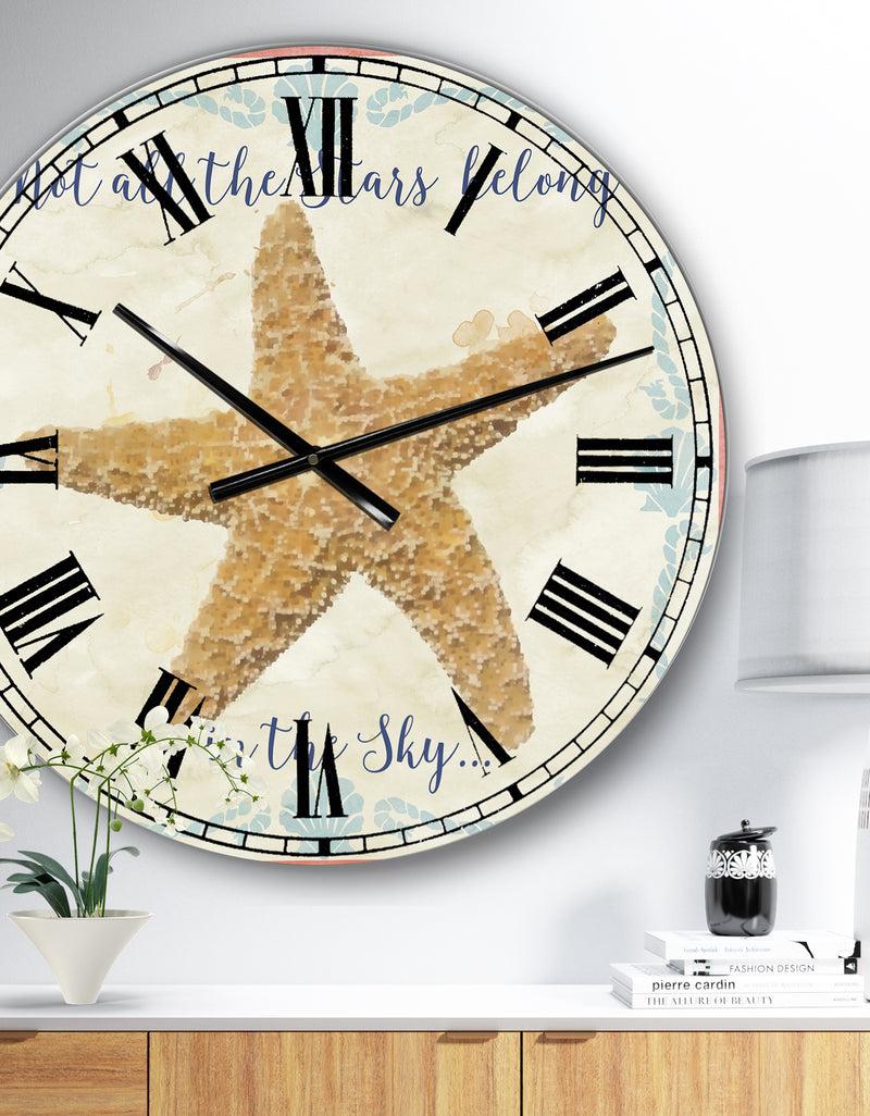 DesignQ Sea Shells-C - Large Nautical & Coastal Wall Clock