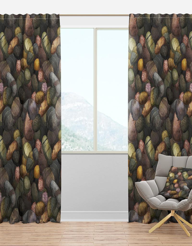 DesignQ Sea & Shore Stones - Nautical & Coastal Curtain Panels