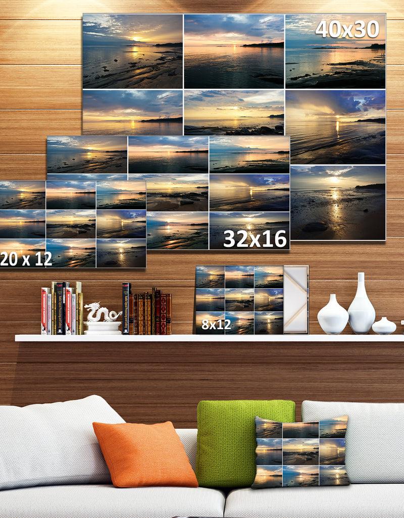 DesignQ Sea Sunset Collage - Modern Landscpae Wall Art