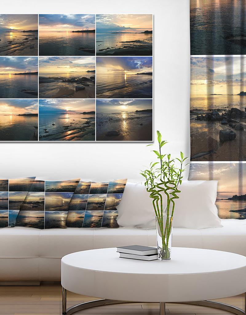 DesignQ Sea Sunset Collage - Modern Landscpae Wall Art