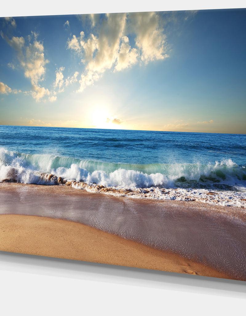 DesignQ Sea Sunset - Seascape Photography Canvas Art Print