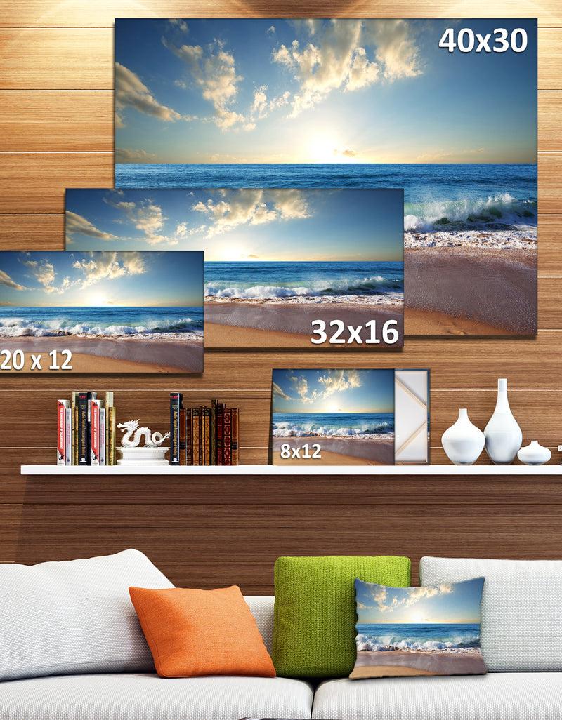 DesignQ Sea Sunset - Seascape Photography Canvas Art Print