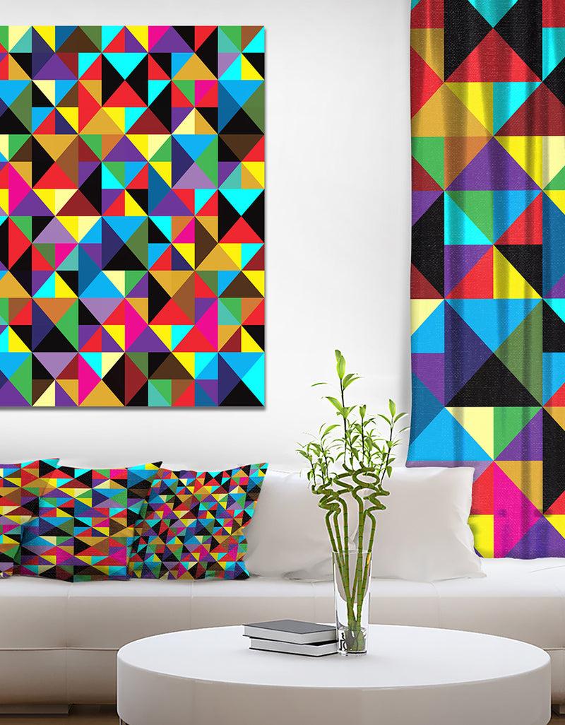 DesignQ Seamless geometric pattern with triangles - Contemporary Art on wrapped Canvas