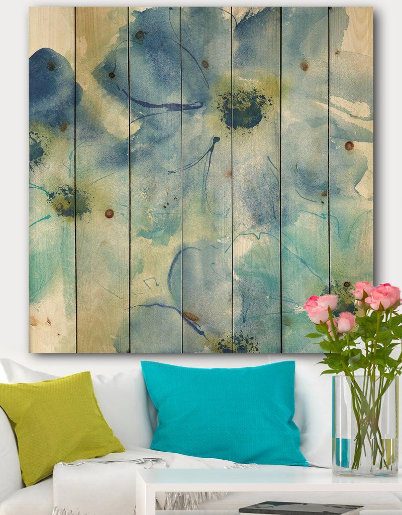DesignQ Seashell Cosmos I - Cabin & Lodge Print on Natural Pine Wood